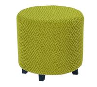 HHONGWYT Copri Pouf Fodera Poggiapiedi Rotondo Diametro 45cm x H 36cm Copripoggiapiedi Elastico Cover Sgabello Copertura per Pouf Protettiva per Ottomana,Verde,customsize