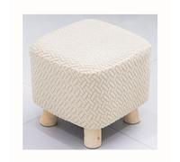 HHONGWYT Copri Pouf Quadrato Piccolo 28cm x18cm Elasticizzato Fodera Poggiapiedi Copri Ottomano Cover Sgabello Copertura (Dimensioni Personalizzabili),Beige,Customize