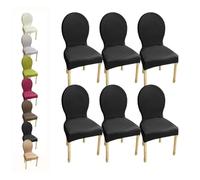 HHONGWYT Elasticizzati Coprisedia con Schienale Rotondo Copri Sedia Cucina 4/6 Pezzi Non Universale Piccolo/Grande Fodere Coprisedia per Sala da Pranzo in Legno Schienale Ovale,B 6pcs,1Small