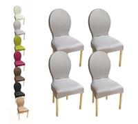 HHONGWYT Elasticizzati Coprisedia con Schienale Rotondo Copri Sedia Cucina 4/6 Pezzi Non Universale Piccolo/Grande Fodere Coprisedia per Sala da Pranzo in Legno Schienale Ovale,E 4pcs,1Small