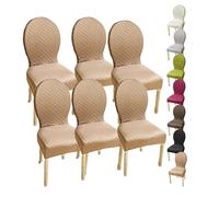 HHONGWYT Elasticizzati Coprisedia con Schienale Rotondo Copri Sedia Cucina 4/6 Pezzi Non Universale Piccolo/Grande Fodere Coprisedia per Sala da Pranzo in Legno Schienale Ovale,H 6pcs,1Small