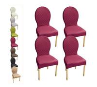 HHONGWYT Elasticizzati Coprisedia con Schienale Rotondo Copri Sedia Cucina 4/6 Pezzi Non Universale Piccolo/Grande Fodere Coprisedia per Sala da Pranzo in Legno Schienale Ovale,D 4pcs,1Large