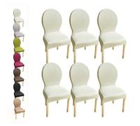 HHONGWYT Elasticizzati Coprisedia con Schienale Rotondo Copri Sedia Cucina 4/6 Pezzi Non Universale Piccolo/Grande Fodere Coprisedia per Sala da Pranzo in Legno Schienale Ovale,A 6pcs,1Large