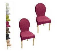 HHONGWYT Elasticizzati Coprisedia con Schienale Rotondo Copri Sedia Cucina 4/6 Pezzi Non Universale Piccolo/Grande Fodere Coprisedia per Sala da Pranzo in Legno Schienale Ovale,D 2pcs,1Small