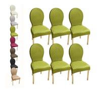 HHONGWYT Elasticizzati Coprisedia con Schienale Rotondo Copri Sedia Cucina 4/6 Pezzi Non Universale Piccolo/Grande Fodere Coprisedia per Sala da Pranzo in Legno Schienale Ovale,F 6pcs,1Small
