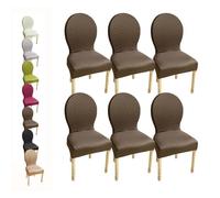 HHONGWYT Elasticizzati Coprisedia con Schienale Rotondo Copri Sedia Cucina 4/6 Pezzi Non Universale Piccolo/Grande Fodere Coprisedia per Sala da Pranzo in Legno Schienale Ovale,G 6pcs,1Small