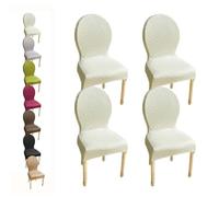 HHONGWYT Elasticizzati Coprisedia con Schienale Rotondo Copri Sedia Cucina 4/6 Pezzi Non Universale Piccolo/Grande Fodere Coprisedia per Sala da Pranzo in Legno Schienale Ovale,A 4pcs,1Small