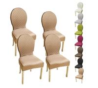 HHONGWYT Elasticizzati Coprisedia con Schienale Rotondo Copri Sedia Cucina 4/6 Pezzi Non Universale Piccolo/Grande Fodere Coprisedia per Sala da Pranzo in Legno Schienale Ovale,H 4pcs,1Large