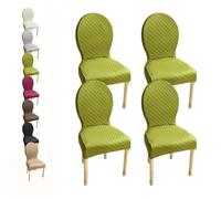 HHONGWYT Elasticizzati Coprisedia con Schienale Rotondo Copri Sedia Cucina 4/6 Pezzi Non Universale Piccolo/Grande Fodere Coprisedia per Sala da Pranzo in Legno Schienale Ovale,F 4pcs,1Small