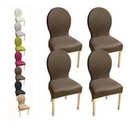 HHONGWYT Elasticizzati Coprisedia con Schienale Rotondo Copri Sedia Cucina 4/6 Pezzi Non Universale Piccolo/Grande Fodere Coprisedia per Sala da Pranzo in Legno Schienale Ovale,G 4pcs,1Small