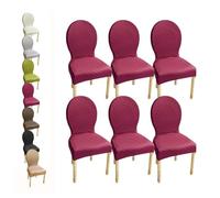 HHONGWYT Elasticizzati Coprisedia con Schienale Rotondo Copri Sedia Cucina 4/6 Pezzi Non Universale Piccolo/Grande Fodere Coprisedia per Sala da Pranzo in Legno Schienale Ovale,D 6pcs,1Small
