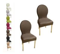 HHONGWYT Elasticizzati Coprisedia con Schienale Rotondo Copri Sedia Cucina 4/6 Pezzi Non Universale Piccolo/Grande Fodere Coprisedia per Sala da Pranzo in Legno Schienale Ovale,G 2pcs,1Small