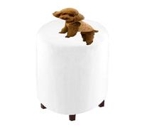 HHONGWYT Elasticizzato Copri Pouf Rotondo Velluto 40x40/30x30/31x38/ 37x30/40x35/ 45x37 CM Fodera per Pouf Poggiapiedi Fodere Coprisgabello Copertura per Pouf Sgabello,A4,34x37cm(13.3×14.5in)