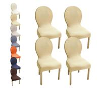 HHONGWYT Schienale Rotondo Coprisedia Elasticizzati Copri Sedia da Cucina 2/6 Pezzi Copertura Sedia Non Universale, per Moderno Fodere Coprisedia Pranzo in Legno Schienale Ovale,A14,4PCS