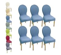 HHONGWYT Schienale Rotondo Coprisedia Elasticizzati Copri Sedia da Cucina 2/6 Pezzi Copertura Sedia Non Universale, per Moderno Fodere Coprisedia Pranzo in Legno Schienale Ovale,A5,6PCS