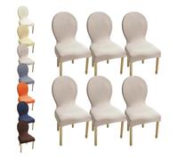 HHONGWYT Schienale Rotondo Coprisedia Elasticizzati Copri Sedia da Cucina 2/6 Pezzi Copertura Sedia Non Universale, per Moderno Fodere Coprisedia Pranzo in Legno Schienale Ovale,A2,6PCS