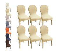 HHONGWYT Schienale Rotondo Coprisedia Elasticizzati Copri Sedia da Cucina 2/6 Pezzi Copertura Sedia Non Universale, per Moderno Fodere Coprisedia Pranzo in Legno Schienale Ovale,A14,6PCS