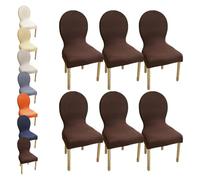 HHONGWYT Schienale Rotondo Coprisedia Elasticizzati Copri Sedia da Cucina 2/6 Pezzi Copertura Sedia Non Universale, per Moderno Fodere Coprisedia Pranzo in Legno Schienale Ovale,A12,6PCS