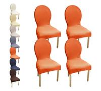 HHONGWYT Schienale Rotondo Coprisedia Elasticizzati Copri Sedia da Cucina 2/6 Pezzi Copertura Sedia Non Universale, per Moderno Fodere Coprisedia Pranzo in Legno Schienale Ovale,A3,4PCS