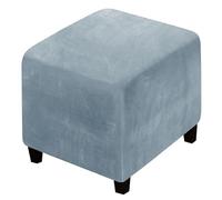 HHONGWYT Velluto Copri Pouf Quadrato 40x40x40/ 45x45x45/50x50x40cm Elasticizzato Fodera Poggiapiedi Copri Ottomano Cover Sgabello Copertura (Dimensioni Personalizzabili),#1,45x45x45cm