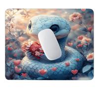 HHQGOUYG Tappetino per Mouse Piccolo Serpente con fiori 29 x 24 cm q-413 | Base Gomma Morbida Antiscivolo, Tessuto Poliestere, Asciugatura Veloce, per Scrivanie Legno e Vetro, Viaggi Lavorativi