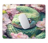 HHQGOUYG Tappetino per Mouse Piccolo Serpente e fiori 24 x 20 cm q-393 | Base Gomma Morbida Antiscivolo, Tessuto Poliestere, Asciugatura Veloce, per Scrivanie Legno e Vetro, Viaggi Lavorativi