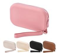 HHQQWZ Borsa per il trucco portatile in silicone per donne, piccola borsa da viaggio impermeabile per cosmetici da toeletta, chiusura a cerniera, custodia per trucco con manico, Rosso mattone
