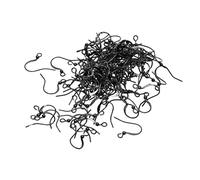 HHRJNUST 100 Pezzi Gancio Orecchini Amo Francese Filo Ottone Facile da Usare per Progetti Creativi Adatti a Realizzazione Gioielli Dono Arredo Interno Utilizzo, Negro