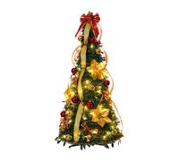 HHRJNUST Albero di Natale Artificiale Pieghevole con Luci a Stringa E Palline Decorative, Struttura Densamente Popolata per Un'atmosfera Calda, Adatto per, 1.2 M