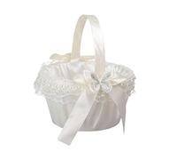 HHRJNUST Cestini per Matrimoni Cesto per Fiori Piccoli Cesto Portaoggetti per Cesto Decorativo per Matrimonio Occidentale Bianco Portatile Romantico per Cerimo, Farfalla
