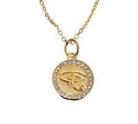 HHRLCH Collana con amuleto e Occhio di Horus in Argento Sterling 925 dell'antico Egitto per Uomo e Donna, Collana Classica con Occhio Che Tutto Vede - Collana con Occhio di Ra con zirconi lucenti,