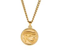 HHRLCH Collana con amuleto e Occhio di Horus in Argento Sterling 925 dell'antico Egitto per Uomo e Donna, Collana Classica con Occhio Che Tutto Vede - Collana con Occhio di Ra con zirconi lucenti,