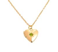 HHRLCH Collana con Medaglione a Cuore per Donne, Collana con Album di Apertura e Chiusura con Pietra di Compleanno d'Amore Ciondolo a Forma di Cuore, Collana con Medaglione con Foto, Collana con