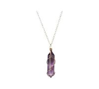 HHRLCH Collana con proiettili in Argento Sterling 925 per Uomo e Donna, Collana con Ciondolo con proiettili in Pietra Naturale Girocollo in Quarzo con Colonna Esagonale, Collana con urna con