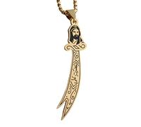 HHRLCH Collana con Spada Coltello Musulmano in Argento Sterling 925 per Uomo, Ciondolo con Spada Islamica amuleto - Collana con pugnale per Donne, Collana con Spada maestra per Regali di Natale di