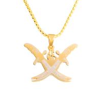 HHRLCH Collana con Spada Coltello Musulmano in Argento Sterling 925 per Uomo, Ciondolo con Spada Islamica amuleto - Collana con pugnale per Donne, Collana con Spada maestra per Regali di Natale di