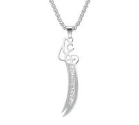 HHRLCH Collana con Spada Coltello Musulmano in Argento Sterling 925 per Uomo, Ciondolo con Spada Islamica amuleto - Collana con pugnale per Donne, Collana con Spada maestra per Regali di Natale di