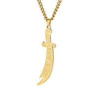 HHRLCH Collana con Spada Coltello Musulmano in Argento Sterling 925 per Uomo, Ciondolo con Spada Islamica amuleto - Collana con pugnale per Donne, Collana con Spada maestra per Regali di Natale di