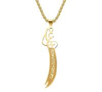 HHRLCH Collana con Spada Coltello Musulmano in Argento Sterling 925 per Uomo, Ciondolo con Spada Islamica amuleto - Collana con pugnale per Donne, Collana con Spada maestra per Regali di Natale di