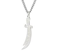HHRLCH Collana con Spada Coltello Musulmano in Argento Sterling 925 per Uomo, Ciondolo con Spada Islamica amuleto - Collana con pugnale per Donne, Collana con Spada maestra per Regali di Natale di