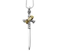 HHRLCH Collana con Spada in Stile Europeo in Argento Sterling 925 per Uomo, Collana Katana con Pendente a Spada in CZ Lucido - Collana con pugnale Vintage per Donna, Collana con Spada Maestro per