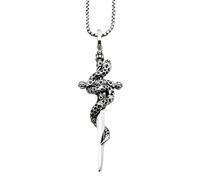 HHRLCH Collana con Spada in Stile Europeo in Argento Sterling 925 per Uomo, Collana Katana con Pendente a Spada in CZ Lucido - Collana con pugnale Vintage per Donna, Collana con Spada Maestro per