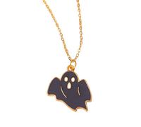 HHRLCH Collana Fantasma per Donne e Uomini, Collana con Ciondolo a Forma di Pipistrello della Morte del Fantasma Nero di Halloween, Collana a Fascia Fantasma, Collana urlante Faccia da Fantasma,
