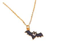 HHRLCH Collana Fantasma per Donne e Uomini, Collana con Ciondolo a Forma di Pipistrello della Morte del Fantasma Nero di Halloween, Collana a Fascia Fantasma, Collana urlante Faccia da Fantasma,