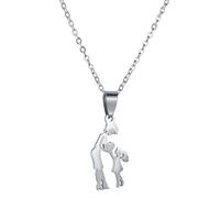 HHRLCH Collana mamma e io in argento sterling 925, ciondolo mamma amore figlia, collana per la famiglia per la festa della mamma, collana mamma e figlia, collana asilo mamma e io, collana madre figlia