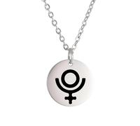 HHRLCH Collana Pianeta in Argento Sterling 925 per Donne e Uomini, Simbolo del Pianeta amuleto Collana con Piccolo Ciondolo Giove Saturno Plutone Simboli alchemici, Collana Saturno Oro, Collana del