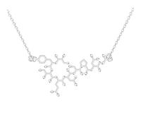 HHRLCH Collana serotonina in Argento Sterling 925 per Donne e Uomini, serotonina 3D Adrenalina Caffeina Dopamina Molecola Scienza Biologia Chimica Collana con Ciondolo Fascino Chimica
