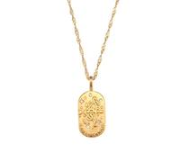 HHRLCH Collane zodiacali per Donne e Ragazze, Collana con 12 costellazioni zodiacali Amuleto Moneta Vintage Ciondolo da Donna, Collana Saturno, Collana Gemelli Ariete Pesci Vergine Scorpione Zebra