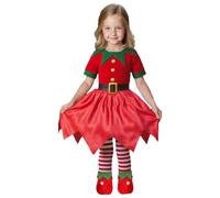 HHRLCH Costume da Fata da Ragazzina Set da Fata Verde di Natale Festival Party Performance Costume Cosplay Abito Incantevole con Accessori per concorsi Natalizi o Feste a Tema