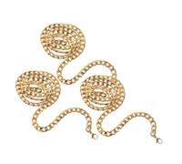 HHRLCH Hip Hop for Men Titanio in Acciaio Neckace Golden Chain Look 3 PCS Set's Decorative Jewelry